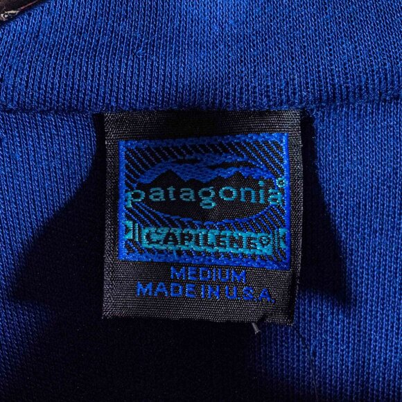 Patagonia Capilene Snap 1/4 Zip Long Sleeve Shirt Medium Base Layer Made in USA - Picture 6 of 10